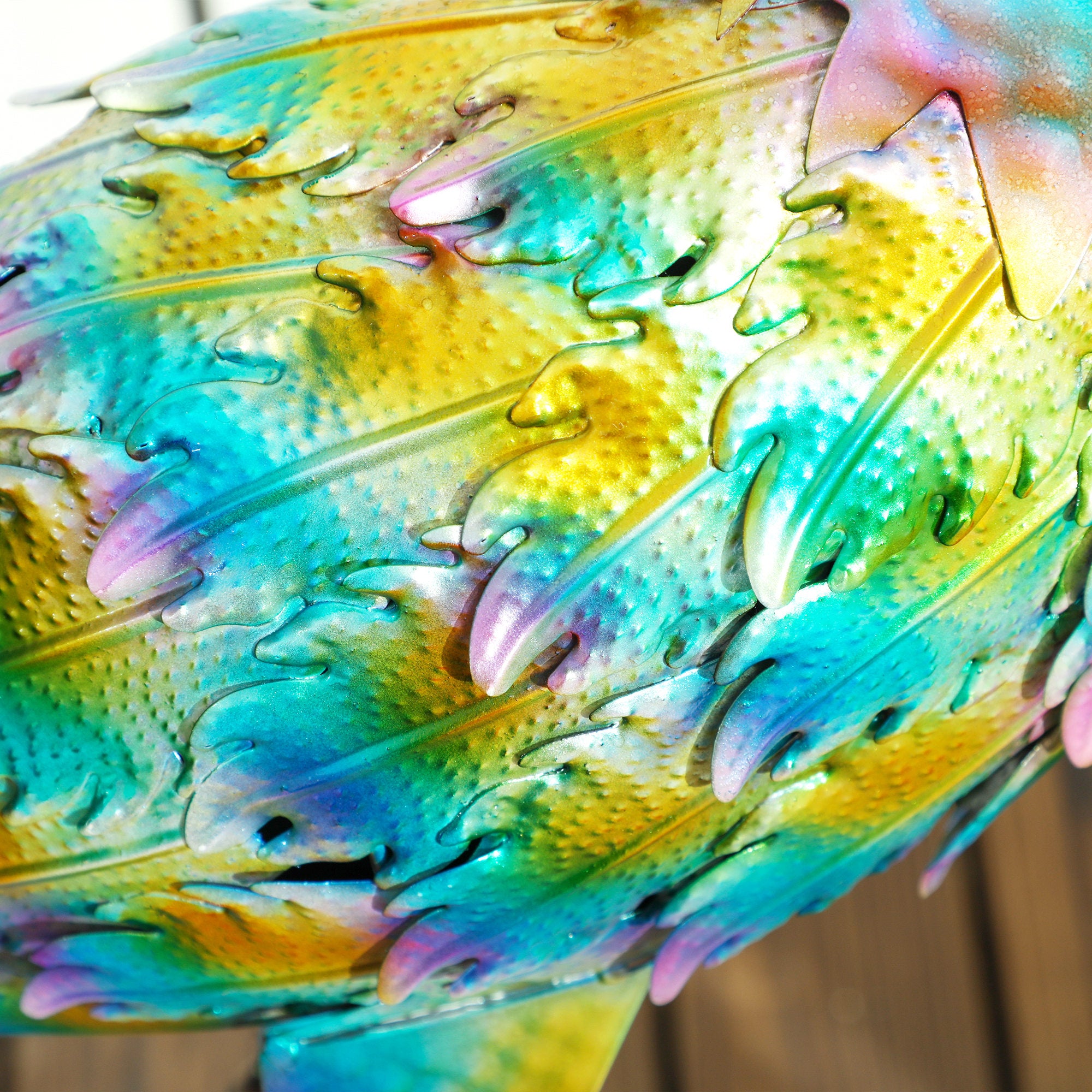 Peacock Metal Garden Statue with Stakes Multi-Colour Outdoor Decoration