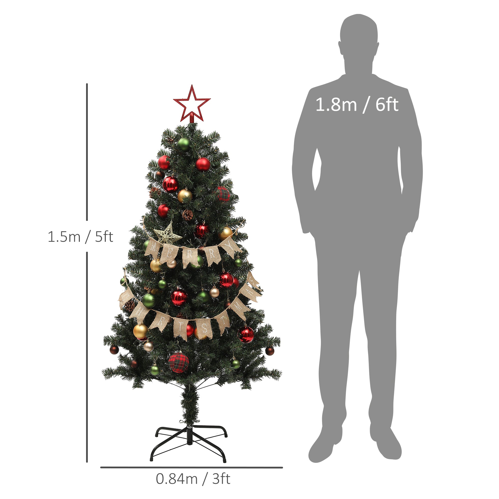 5ft Pre-Lit and Decorated Christmas Tree