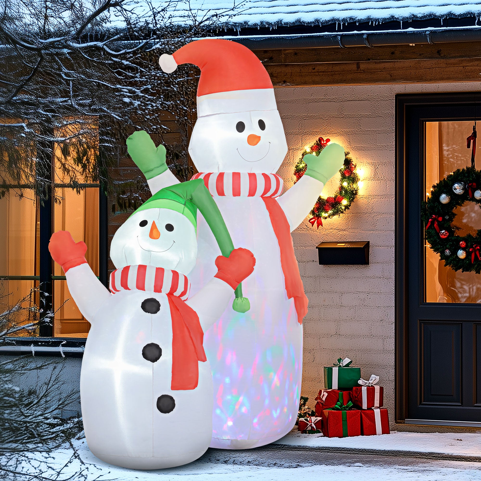 8ft Inflatable Snowman and Son Christmas Decoration