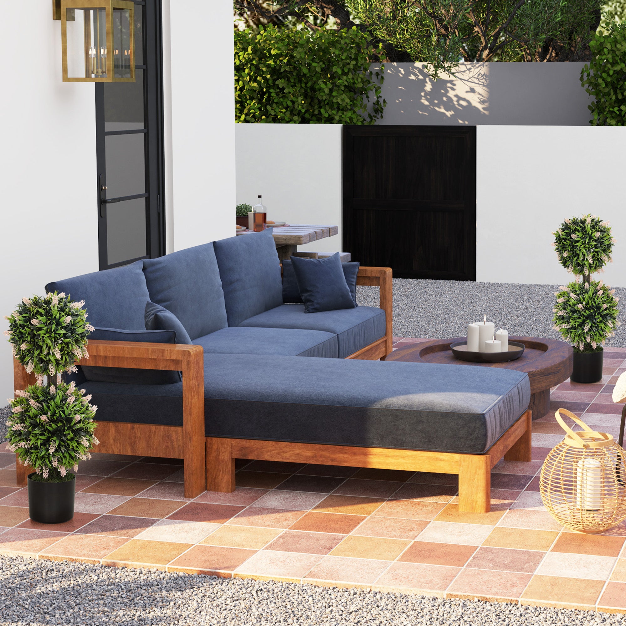 Set of 2 Decorative Artificial Plants Ball Trees with Lavender Flowers in Pot Fake Plants for Home Indoor Outdoor Decor, 70cm, Pink