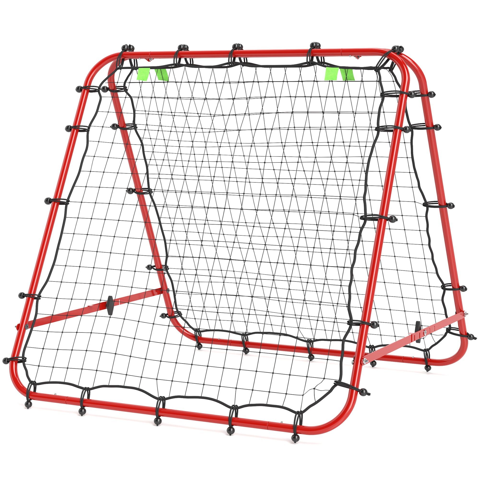 Double Sided Football Rebounder Net, Football Rebound Goal with 5 Adjustable Angles, Red