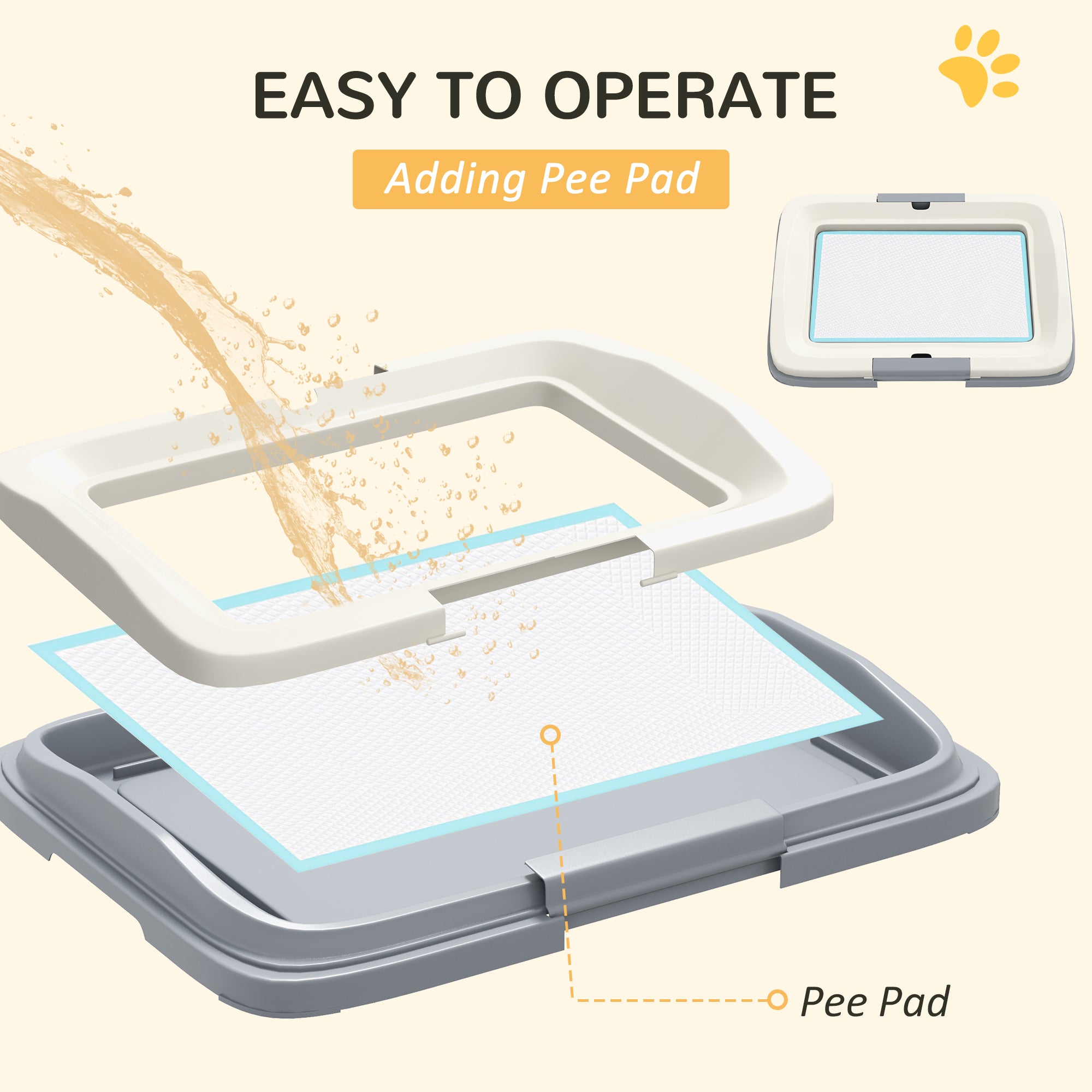 Dog Toilet Tray for Training Dogs, Dog Litter Tray for Indoor, Outdoor, 47 x 34 x 6cm