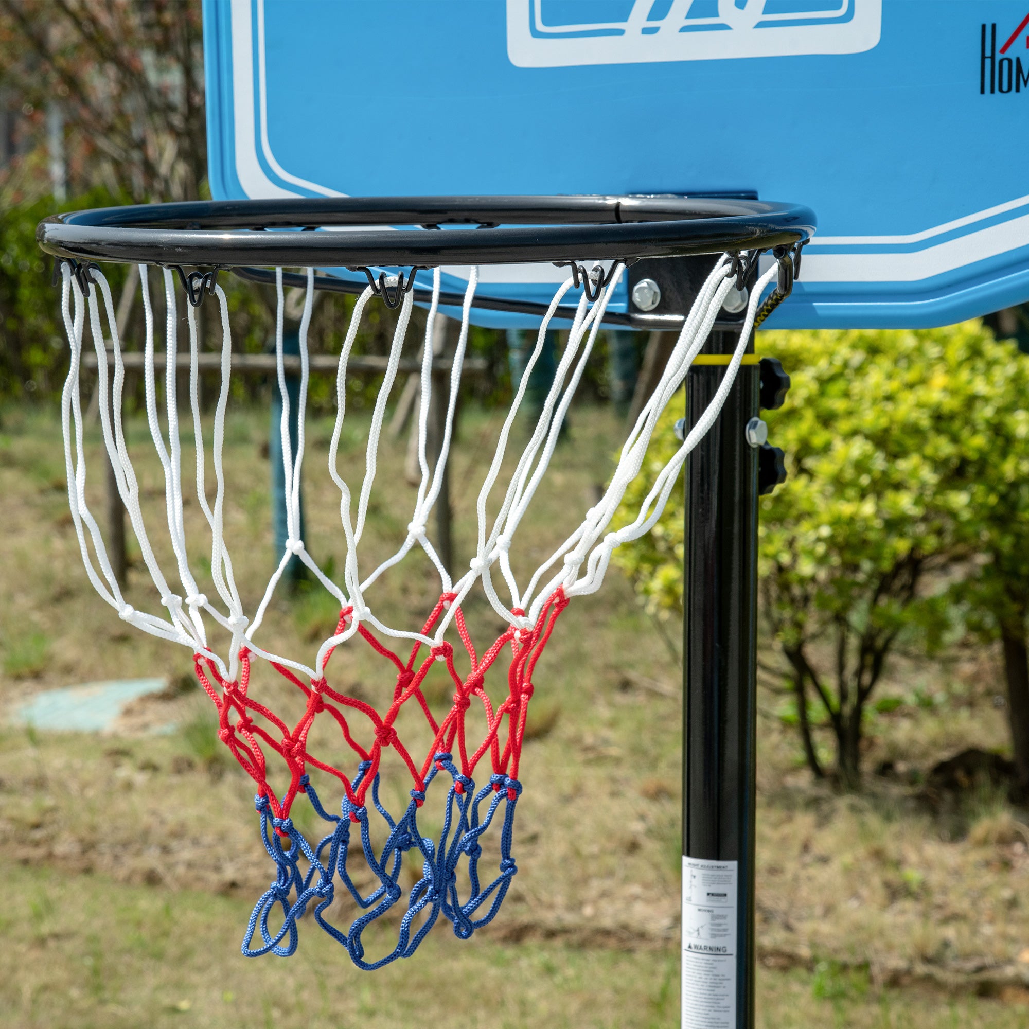 Adjustable Basketball Hoop and Stand, with Wheels and Weight Base Blue