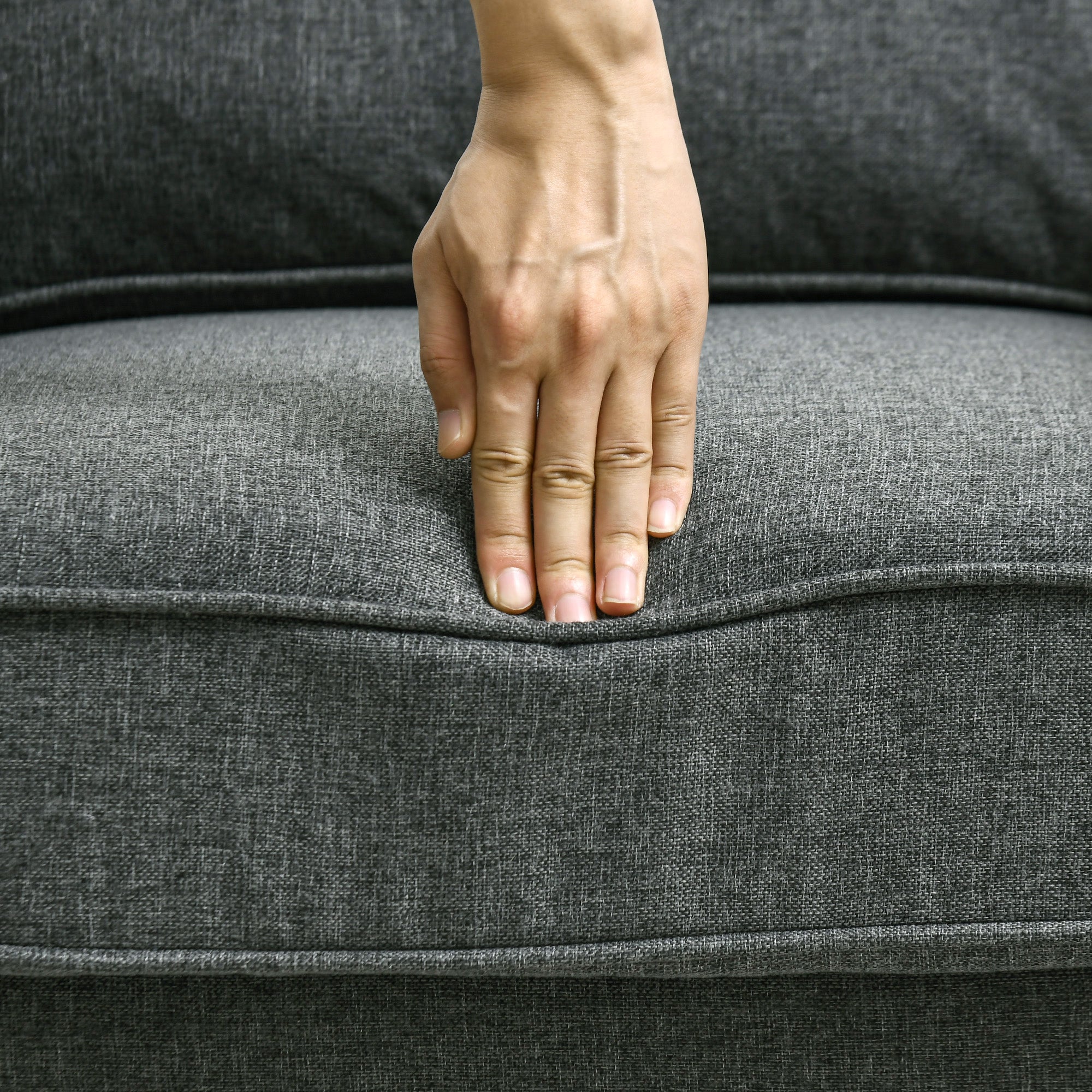 Mid-Century Armchair, with Pocket Springs - Charcoal Grey