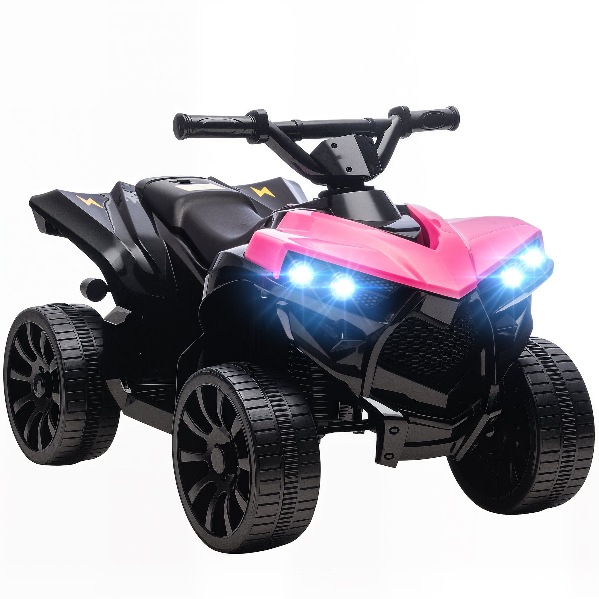 6V Kids ATV, 4 Wheeler Electric Ride on Car with Music and LED Headlights, for Ages 3-6 Years Boys and Girls, Pink
