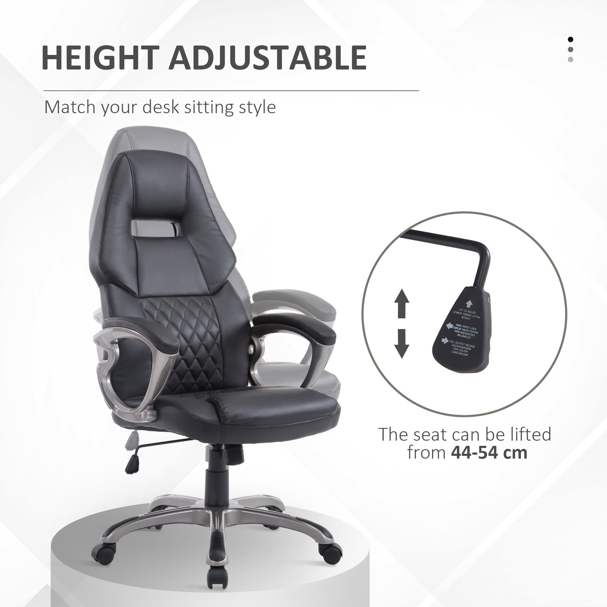 Racing Gaming Sports Chair Swivel Desk Chair Executive Leather Office Chair Computer PC chairs Height Adjustable Armchair