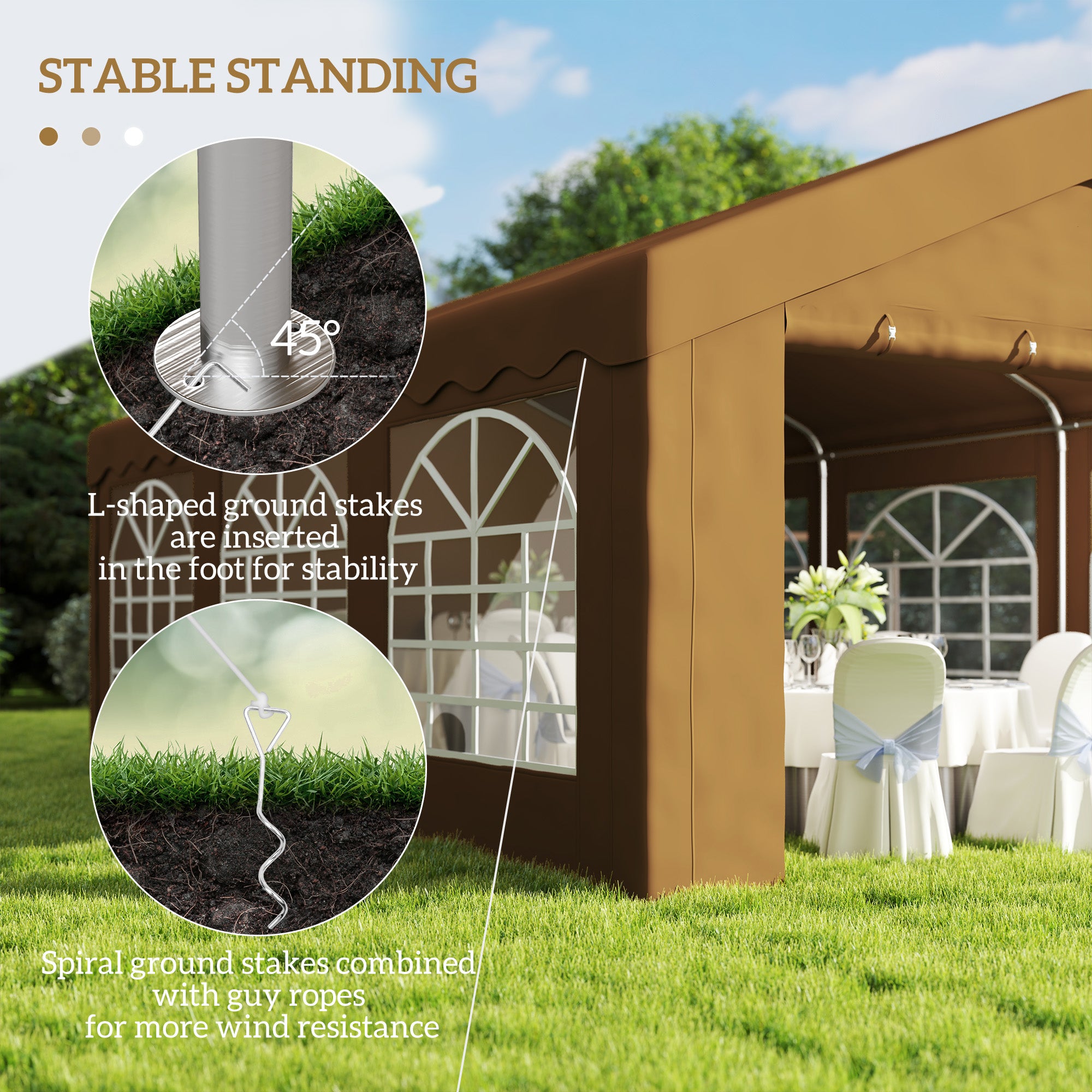 6m x 4m Galvanised Garden Gazebo with UV Resistant Canopy - Yellow