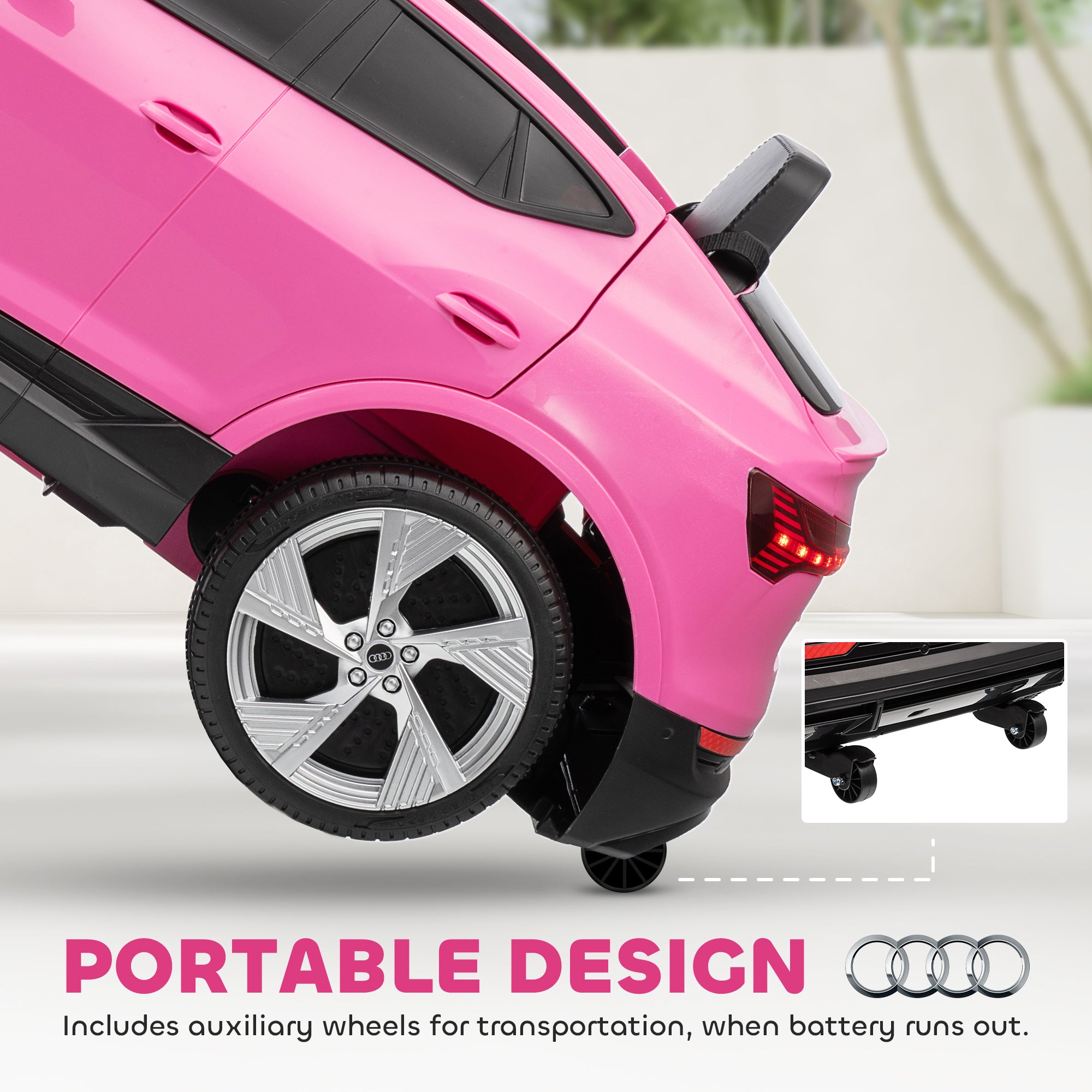 12V Kids Electric Ride on, Electric Car for Kids with Parental Remote, Music, Lights, Suspension Wheels, Pink