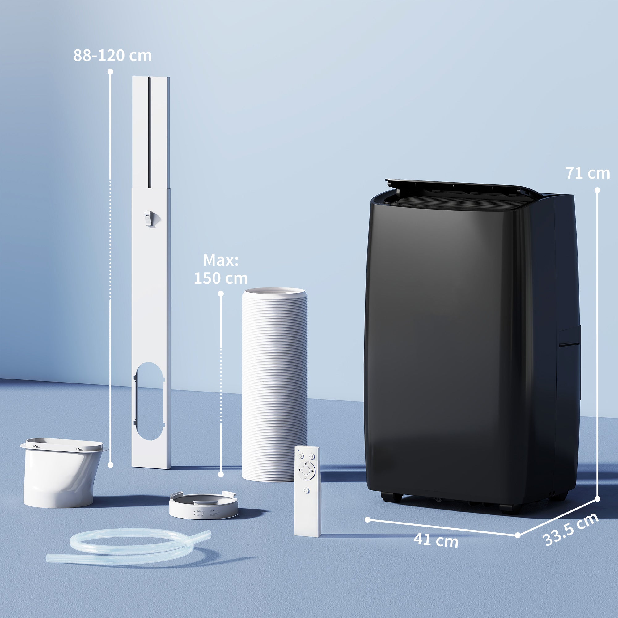 Portable Air Conditioner 12000 BTU, 4-in-1 Air Conditioning Unit, Dehumidifier, Cooling, Fan, Sleep Mode with 2 Speeds