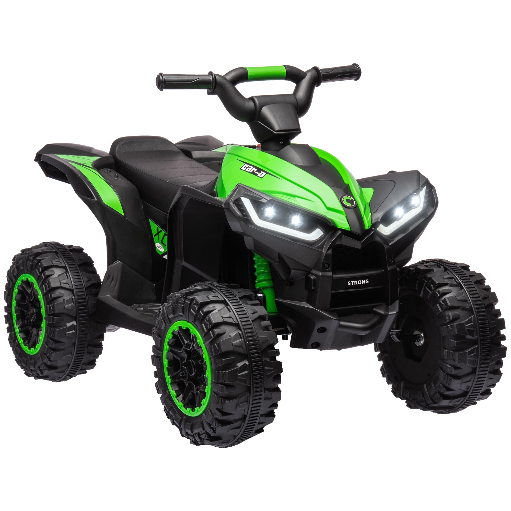 12V Ride-On Quad Bike w/ Music, Horn, for Ages 3-5 Years - Green