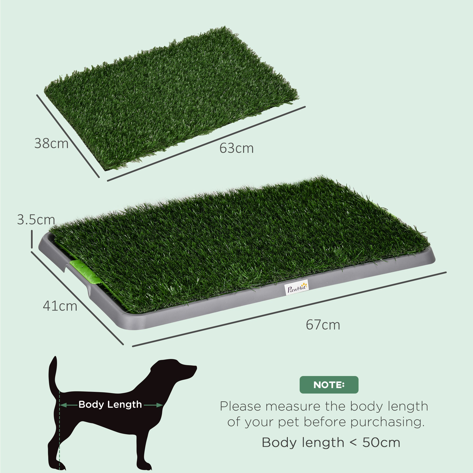 Artificial Grass Dog Toilet with Tray for Potty Training Indoor Outdoor, 2 Packs, 67 x 41cm