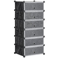 Six Cube Modular Storage Unit with Flip Doors - Black