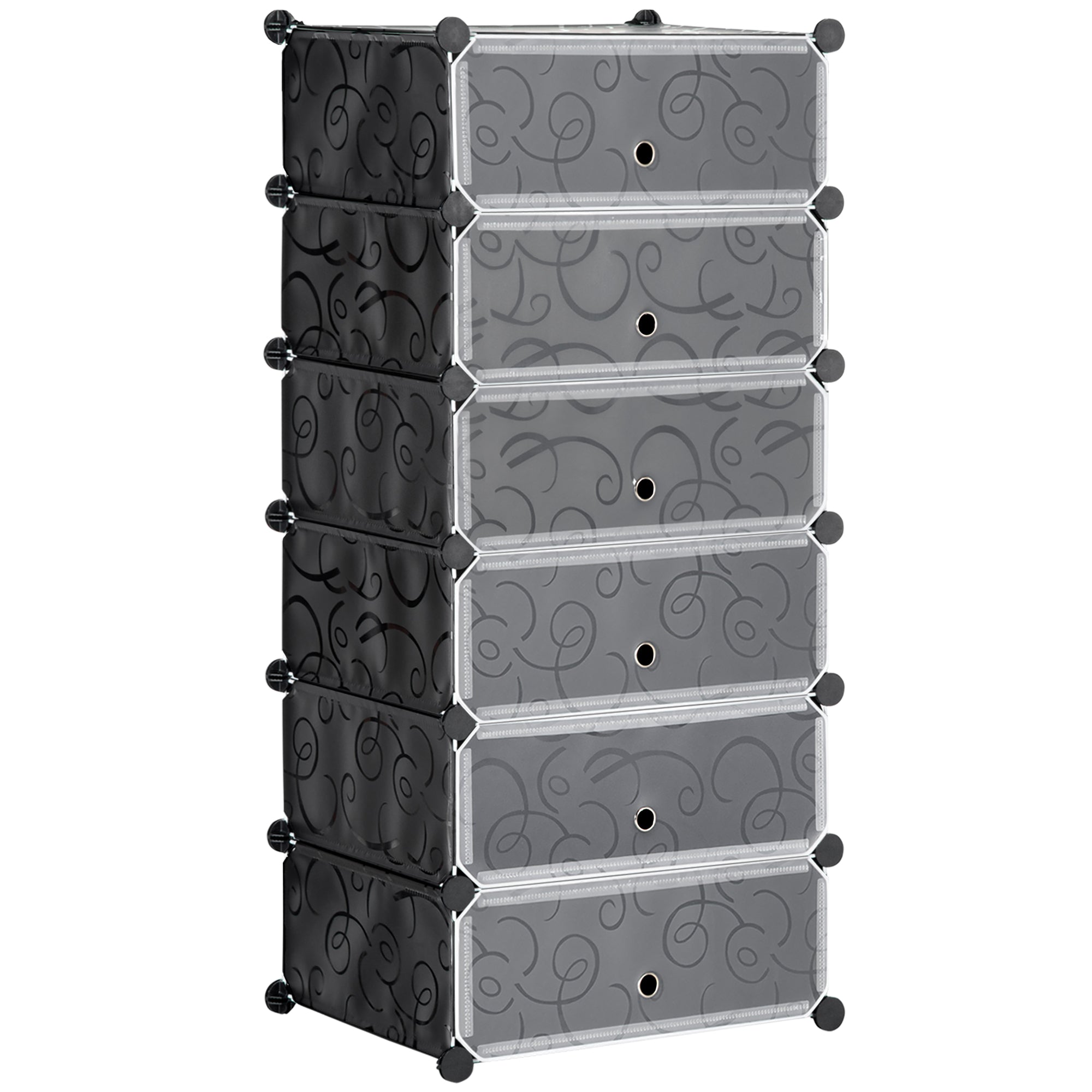 Six Cube Modular Storage Storage Unit - Black