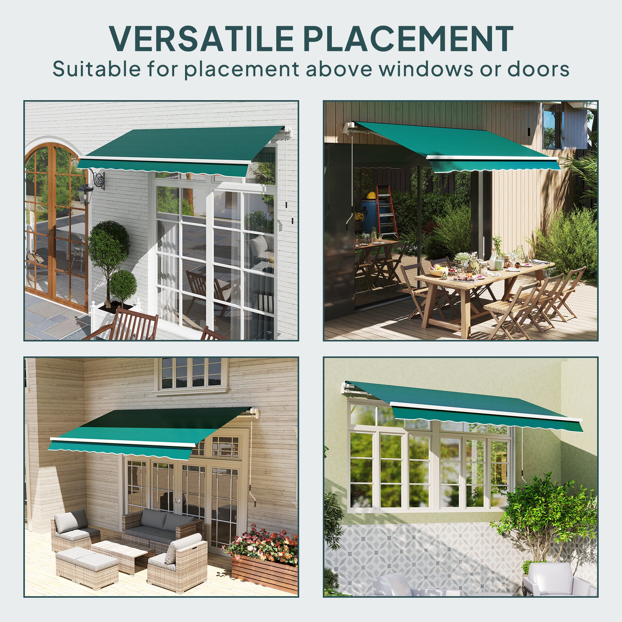 Awning Replacement Canopy Fabric 3 x 2.5 m UPF 50+ - Green