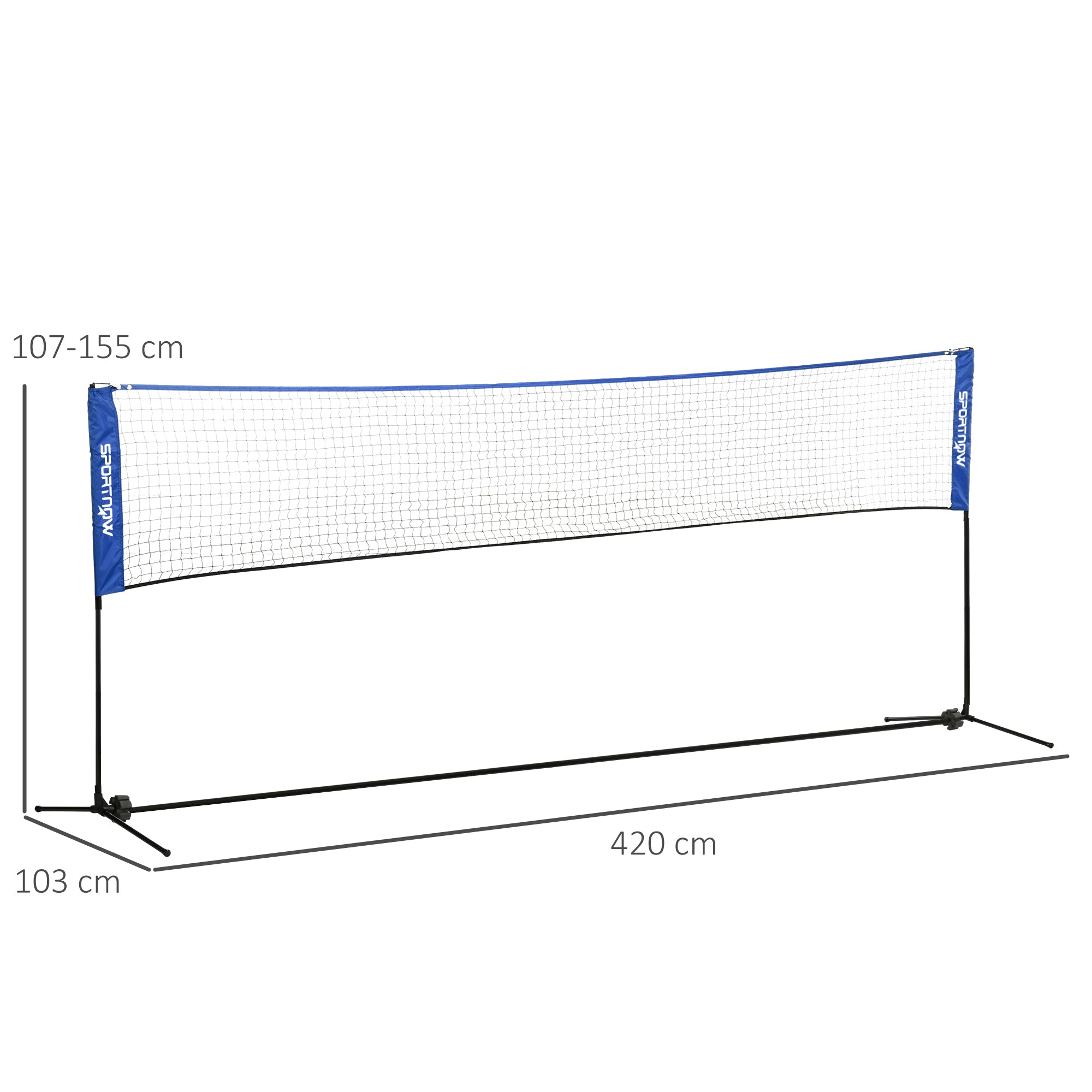 4m Adjustable Height Badminton and Sports Net with Carry Bag - Blue