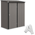 5.3 x 3.1ft Corrugated Steel Garden Storage Shed - Light Grey