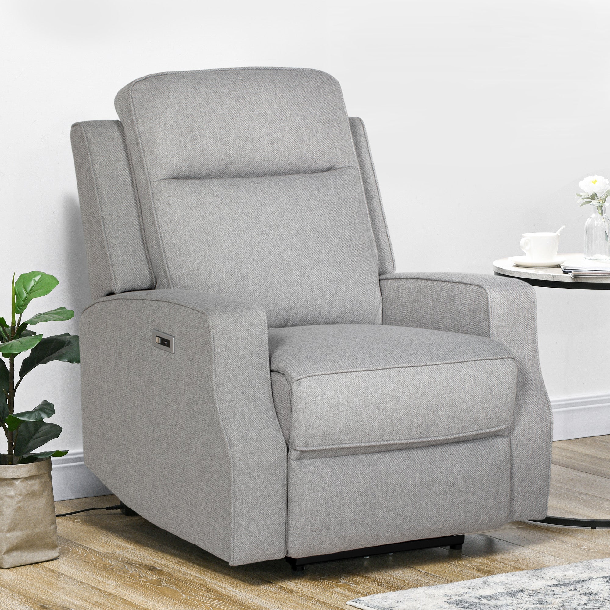 150° Electric Reclining Chair, with USB port and Footrest - Grey