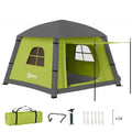Inflatable 1-2 Person Camping Tent with Hand Pump, Waterproof 190T Taffeta, Mesh Windows & Doors - Green