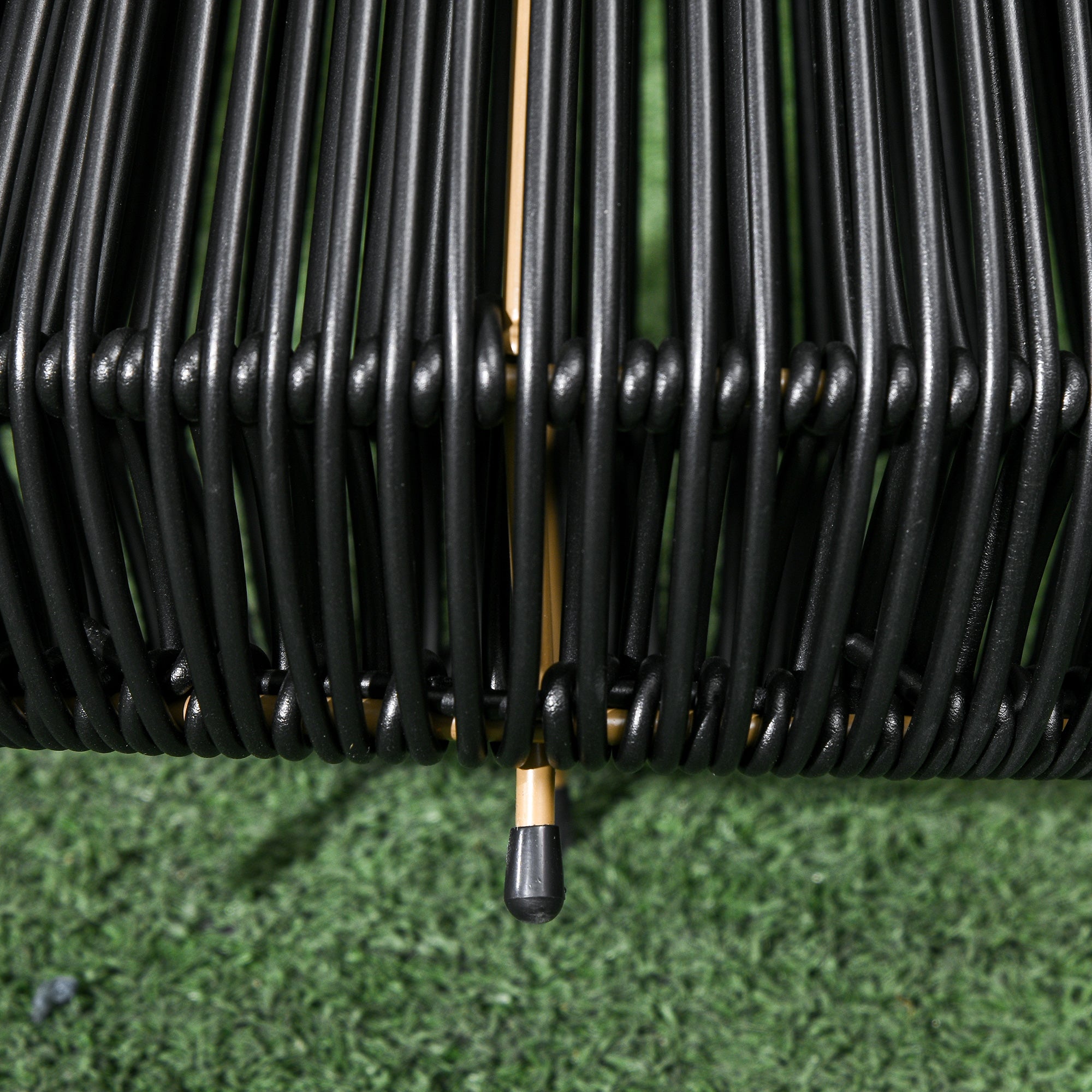 Three-Level Solar Powered Rattan Lamp - Black