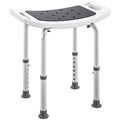 Shower Chair, Adjustable Height Shower Stool with Aluminium Frame and Non-Slip Feet, Bathtub Stool Seat with Padded Seat for Elderly Disabled Handicap, Grey