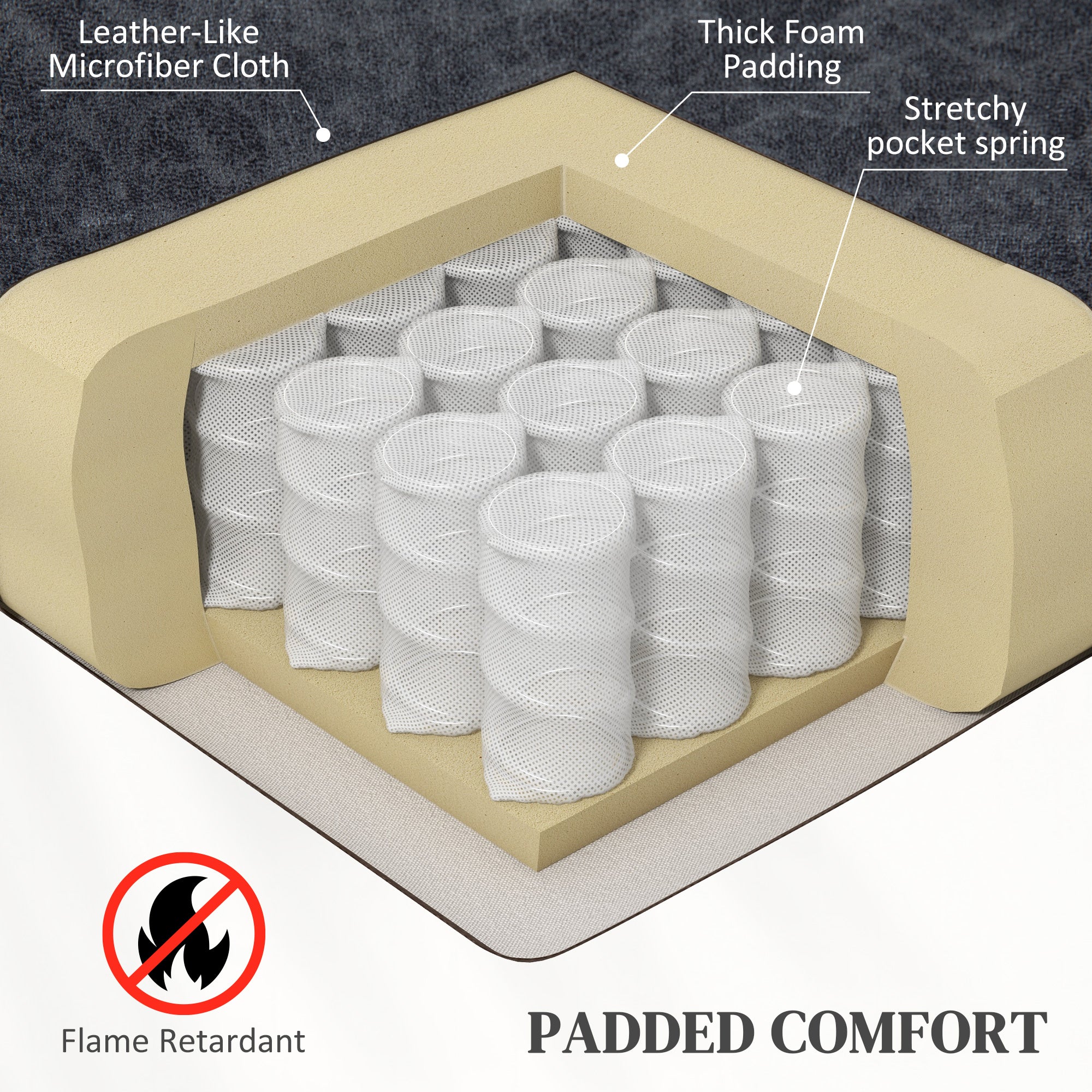 Microfibre Manual Reclining Armchair, with Footrest - Black