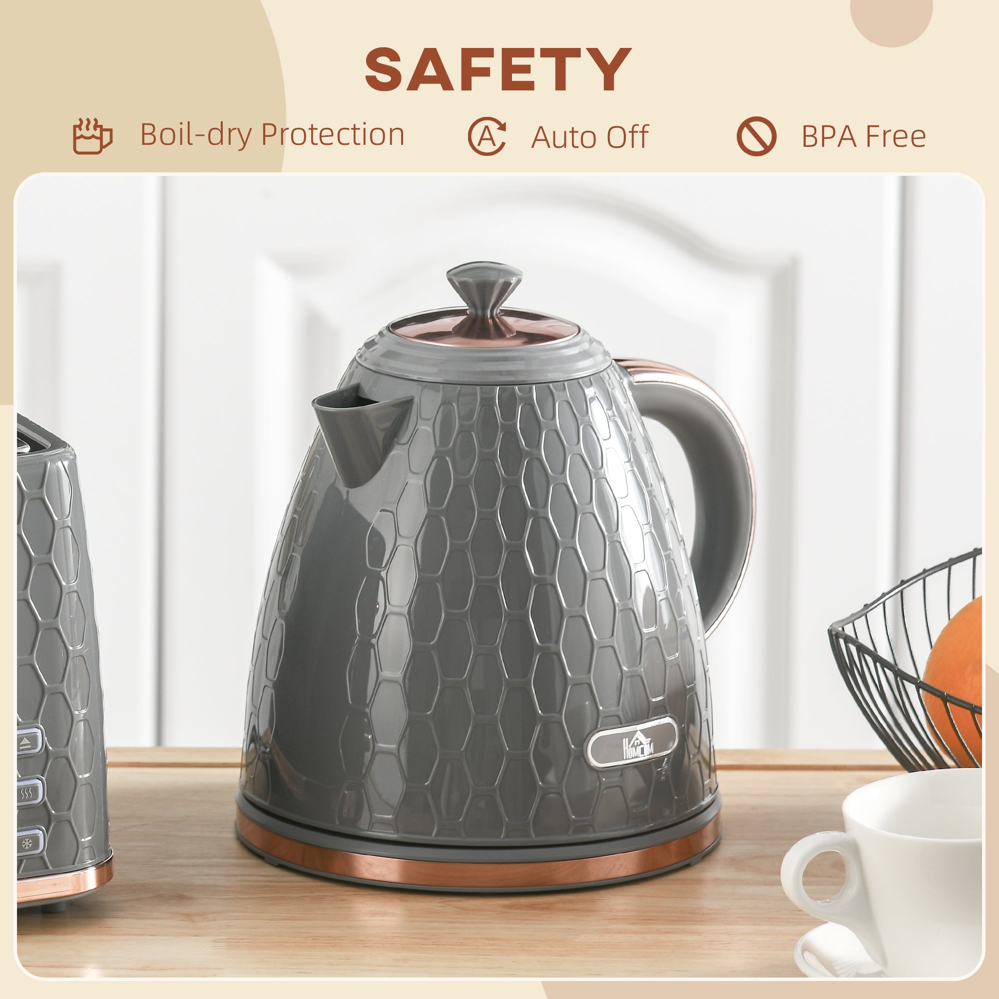 3kW Rapid Boil Honeycomb Kettle 1.7L - Grey