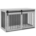118cm Extra Large Dog Crate Furniture with Removable Cushion - Grey