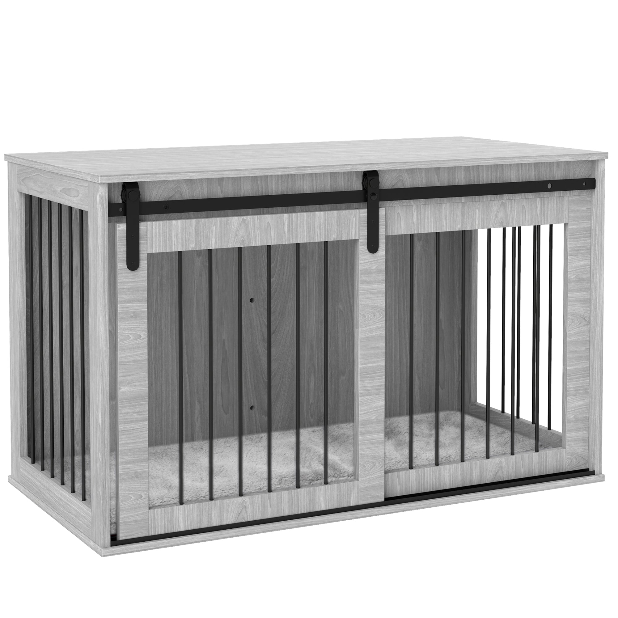 118cm Dog Crate Furniture with Removable Cushion for Extra Large Dogs - Grey