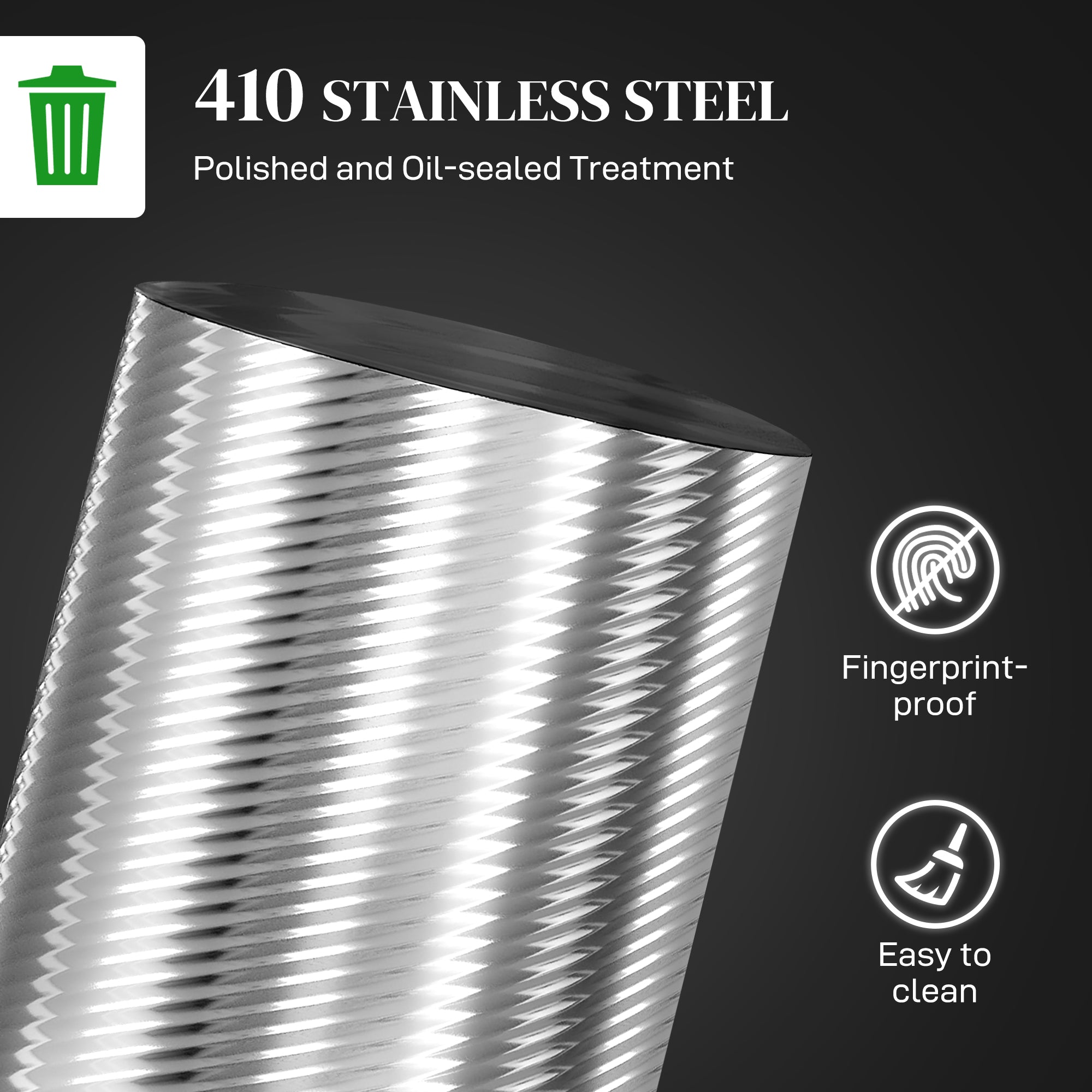 20L Stainless Steel Compact Home Bin