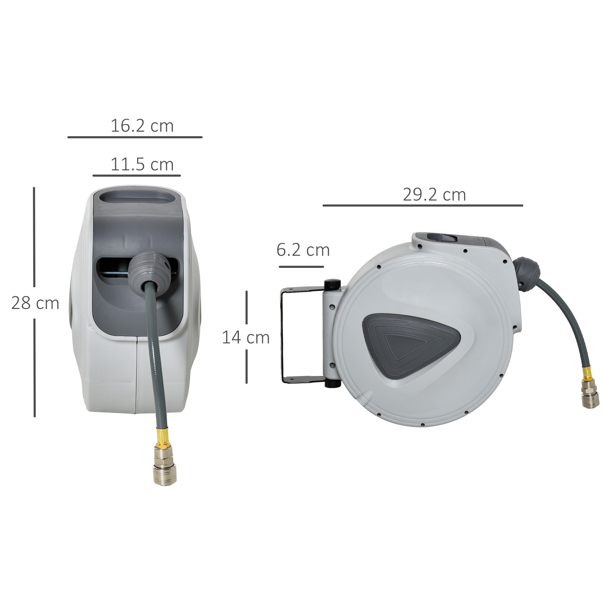 Retractable Air Hose Reel 10m+ 90cm Hose Diameter 3/ 8" 9.5mm, Hose Connector 1/ 4" BSP, Wall Mount Auto Rewind Hose- Reel