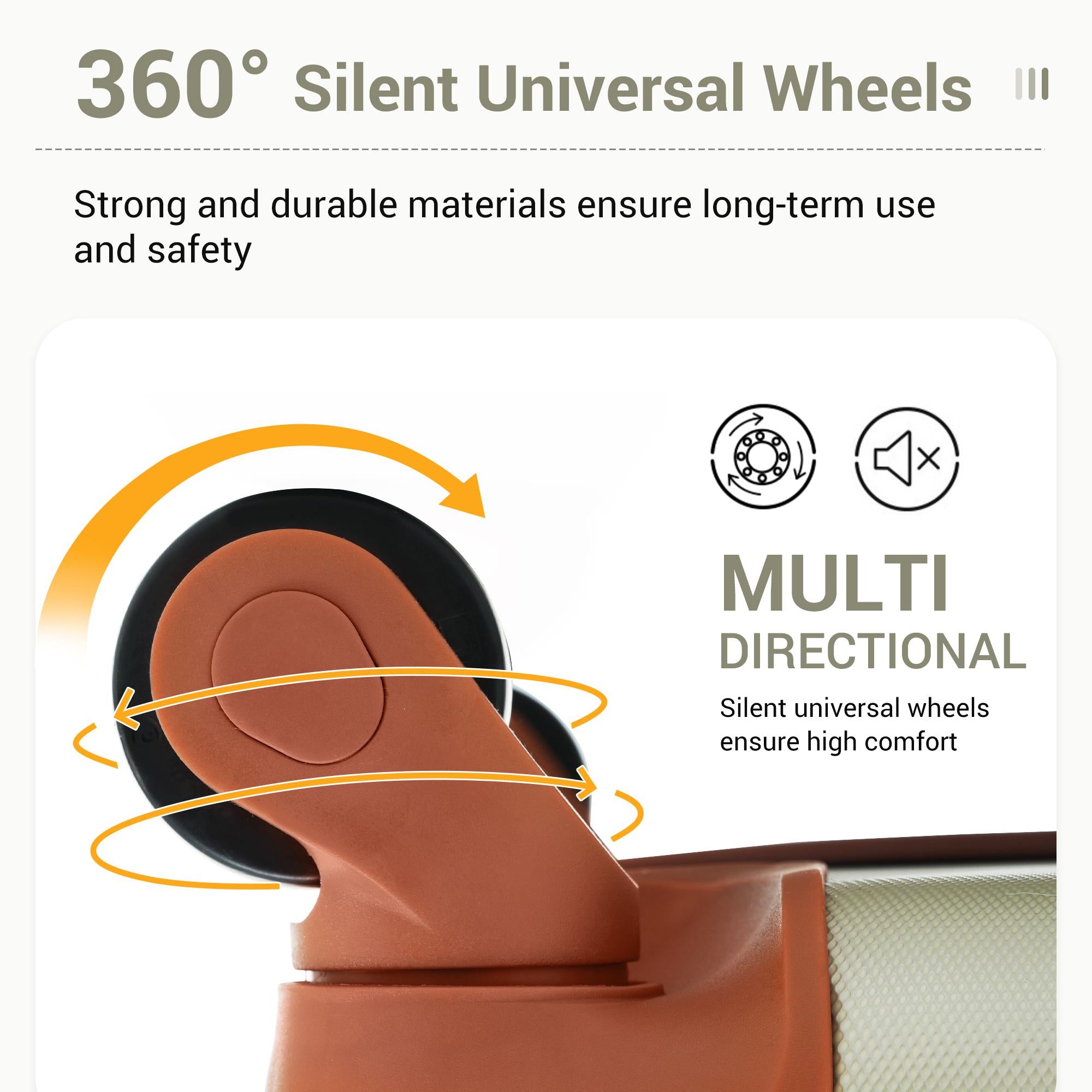 20" 4-Wheel ABS Hard Shell Travel Trolley Suitcase with Adjustable Handle, Luggage with Secure Lock, 35L x 23W x 57H cm, Brown+Green