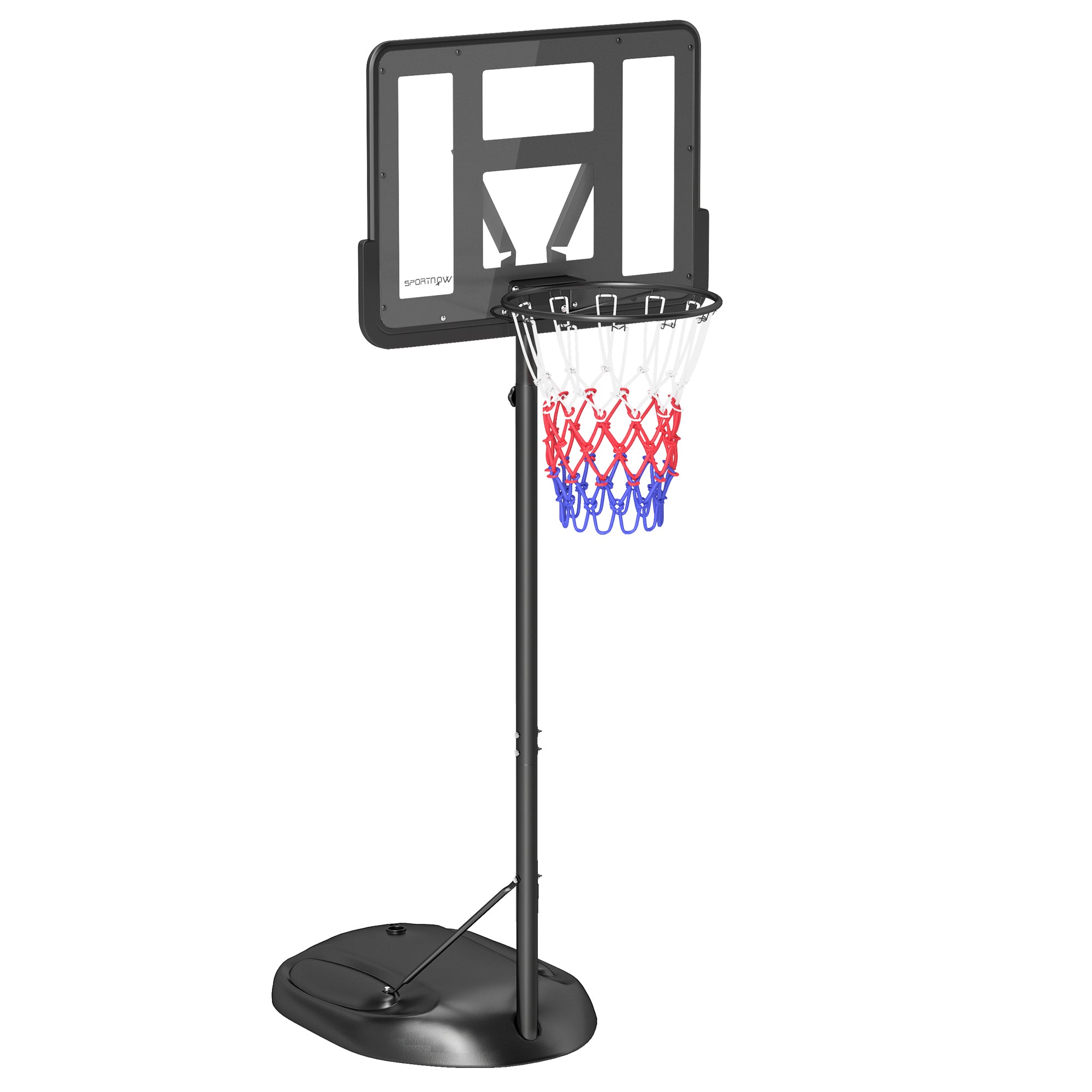 Height Adjustable Basketball System, Freestanding Basketball Hoop and Stand w/ Wheels, 167-228cm