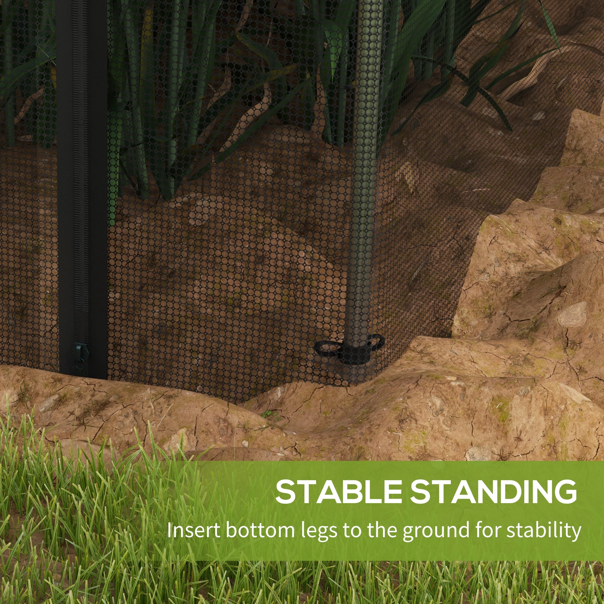 1 Piece Galvanised Steel Fruit Cage with Zipped Door - Black