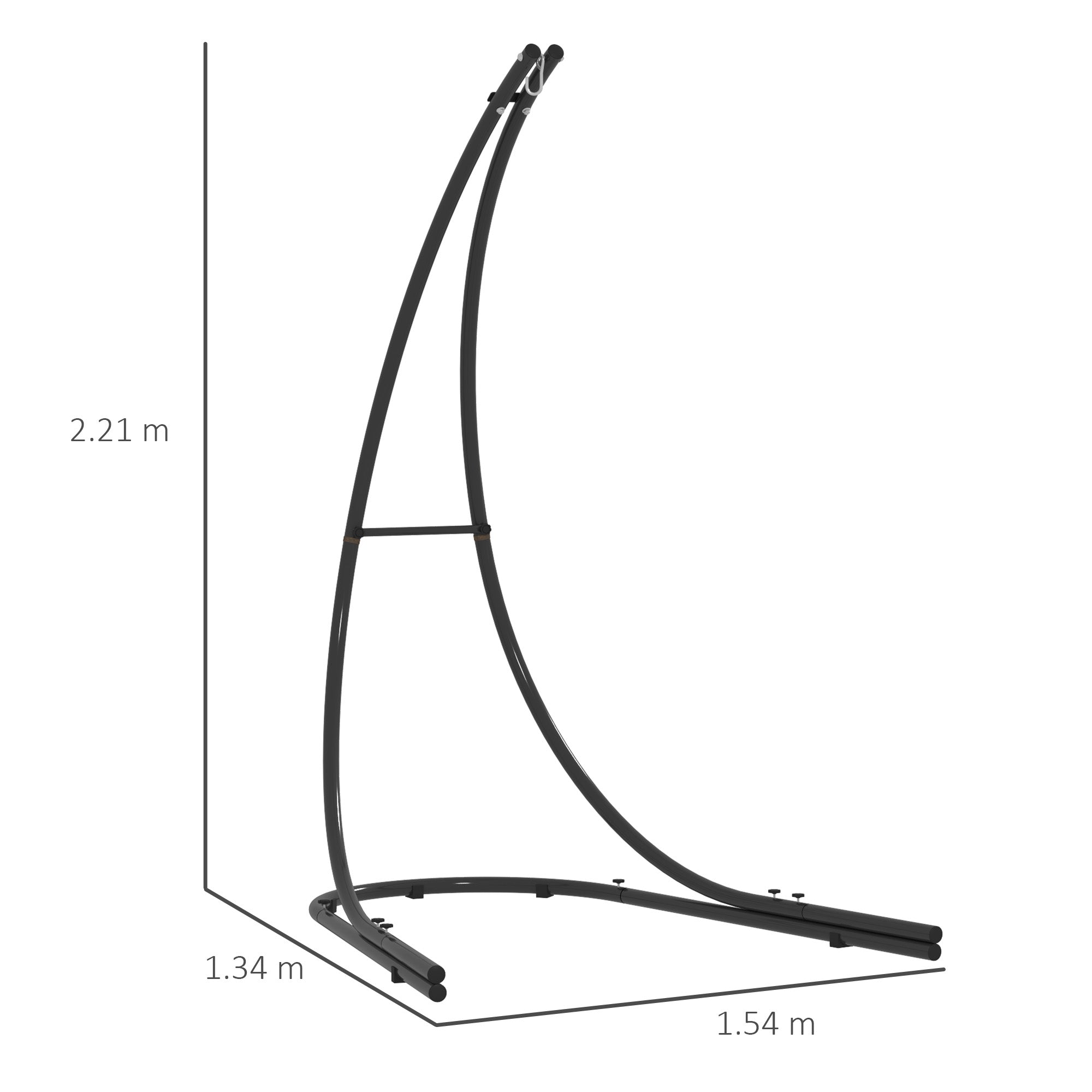 Heavy Duty Hammock Chair Stand with Extra Large Base - Black