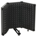 Studio Microphone Isolation Shield, Foldable Adjustable Recording Studio Equipment, 3-Panel High Density Absorbent Foam Shield with 3/8