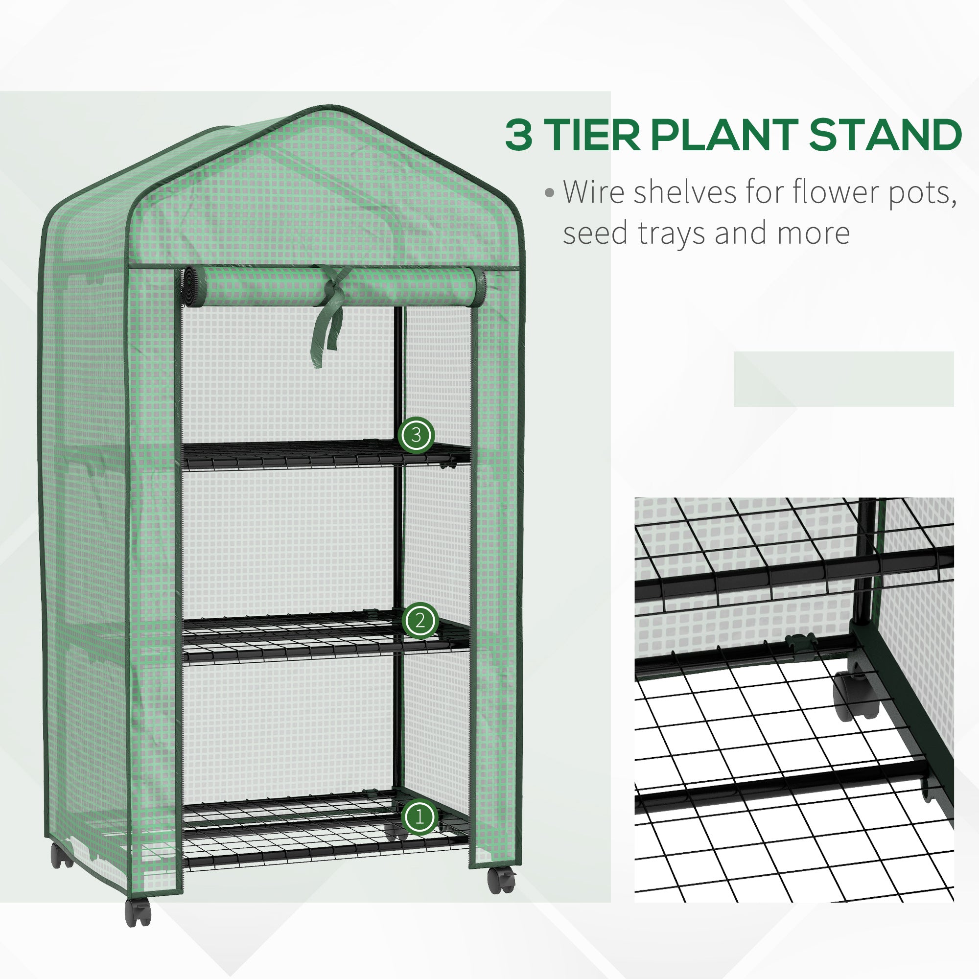 Three-Tier Mini Greenhouse - Green