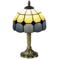 Handmade Stained Glass Antique Table Lamp for Bedroom & Living Room - Blue