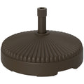 Garden Parasol Base Holder 28kg Sand-Filled Outdoor Stand for 34-38mm Poles - Brown