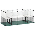 Pet Playpen with Waterproof Mat, DIY Small Animal Enclosure 34 Panels, Indoor/Outdoor Metal Pet Fence for Guinea Pigs