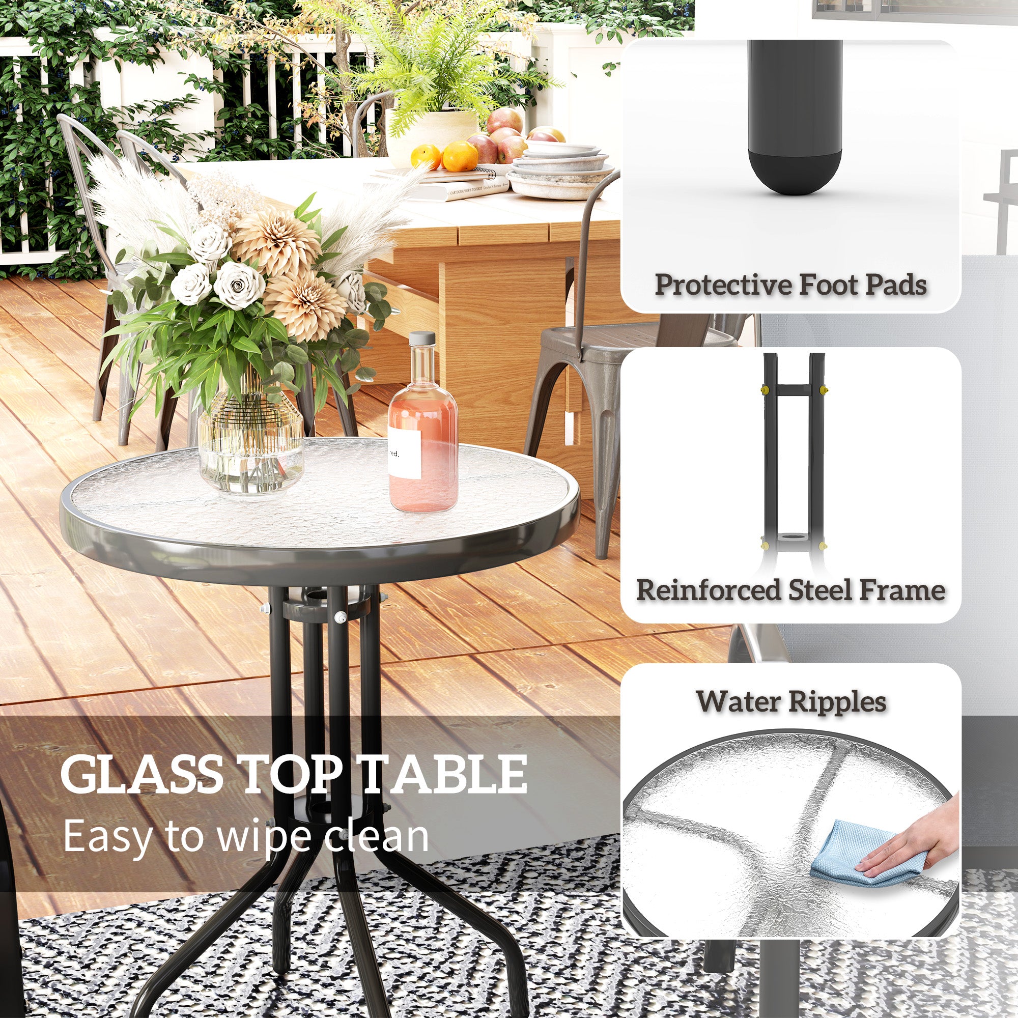 Three-Piece Outdoor Garden Set - Grey