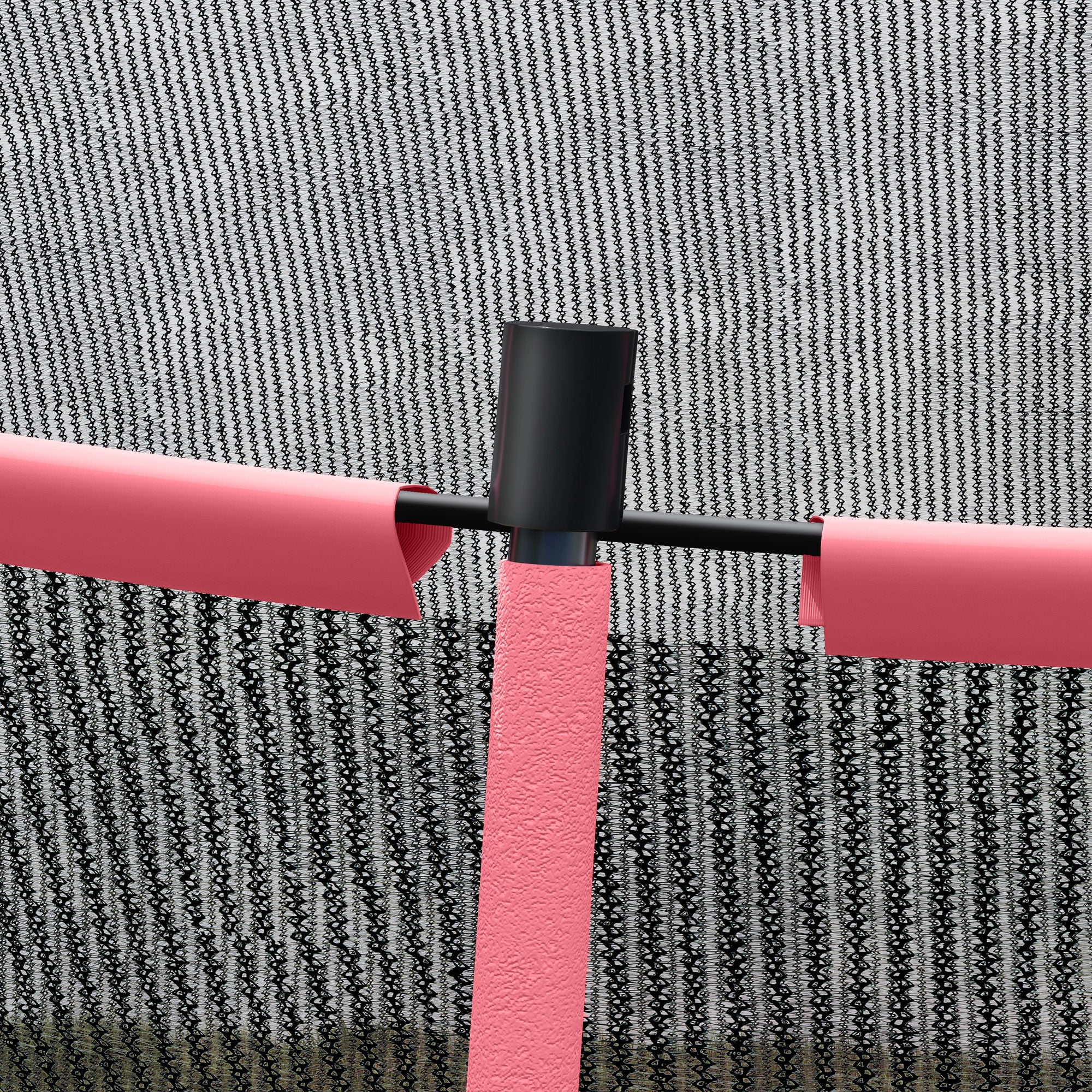 10ft Outdoor Trampoline with Enclosure Net, Spring Cover, Pink