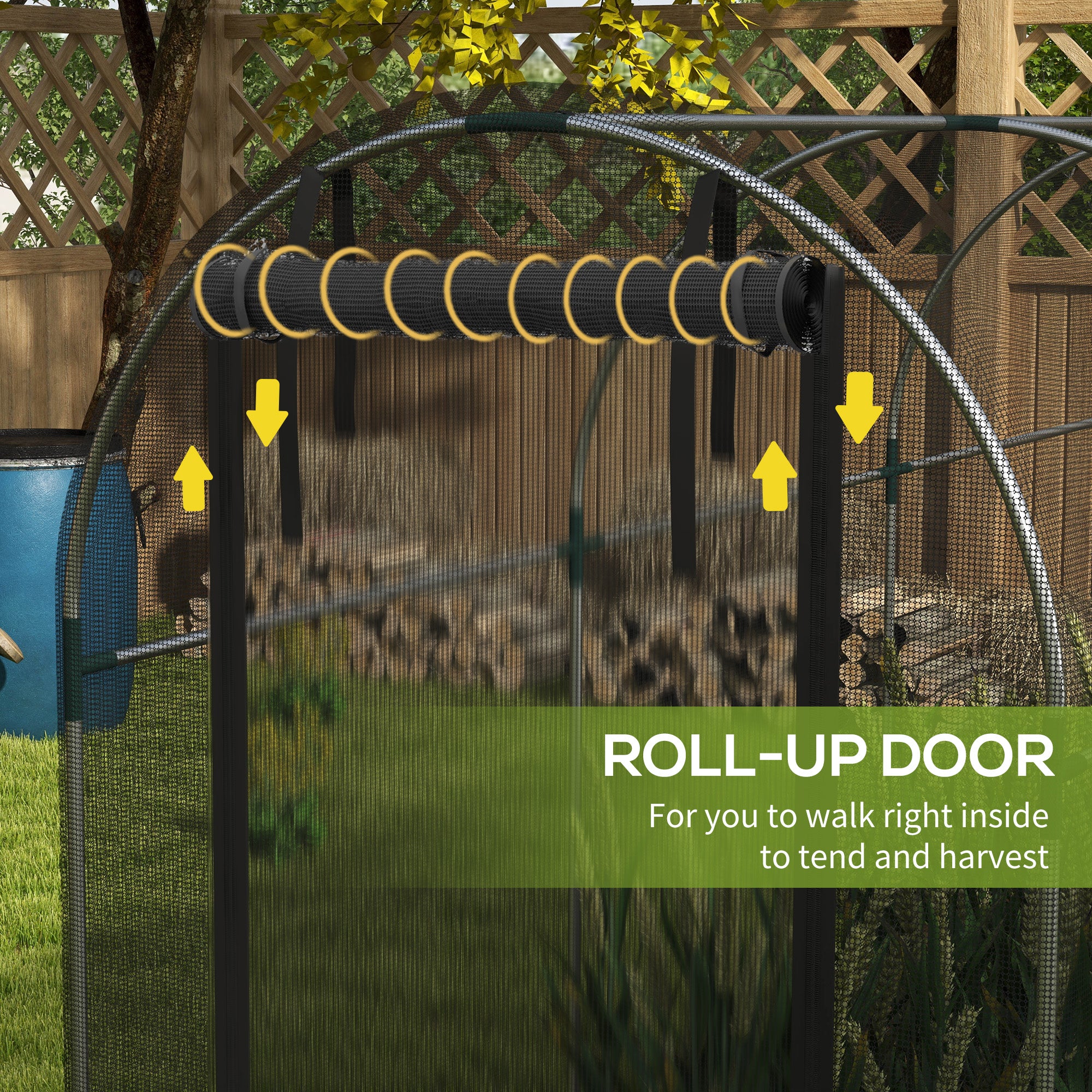 1 Piece Galvanised Steel Fruit Cage with Zipped Door - Black