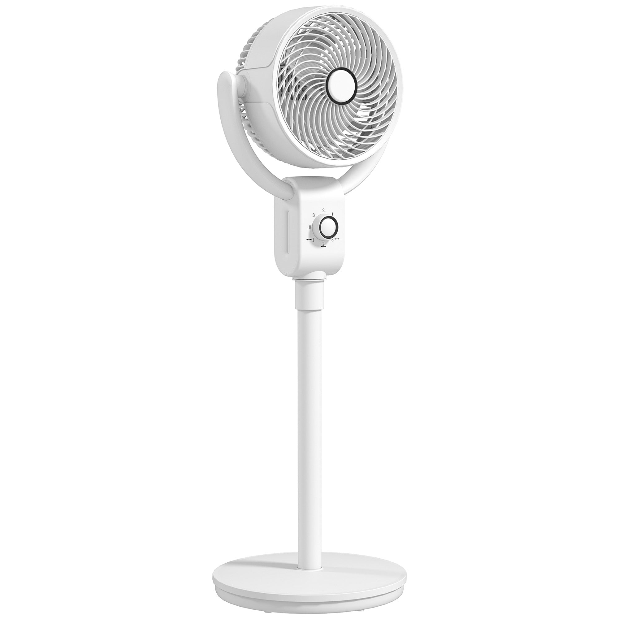 Pedestal Air Circulation Fan with Oscillating, White