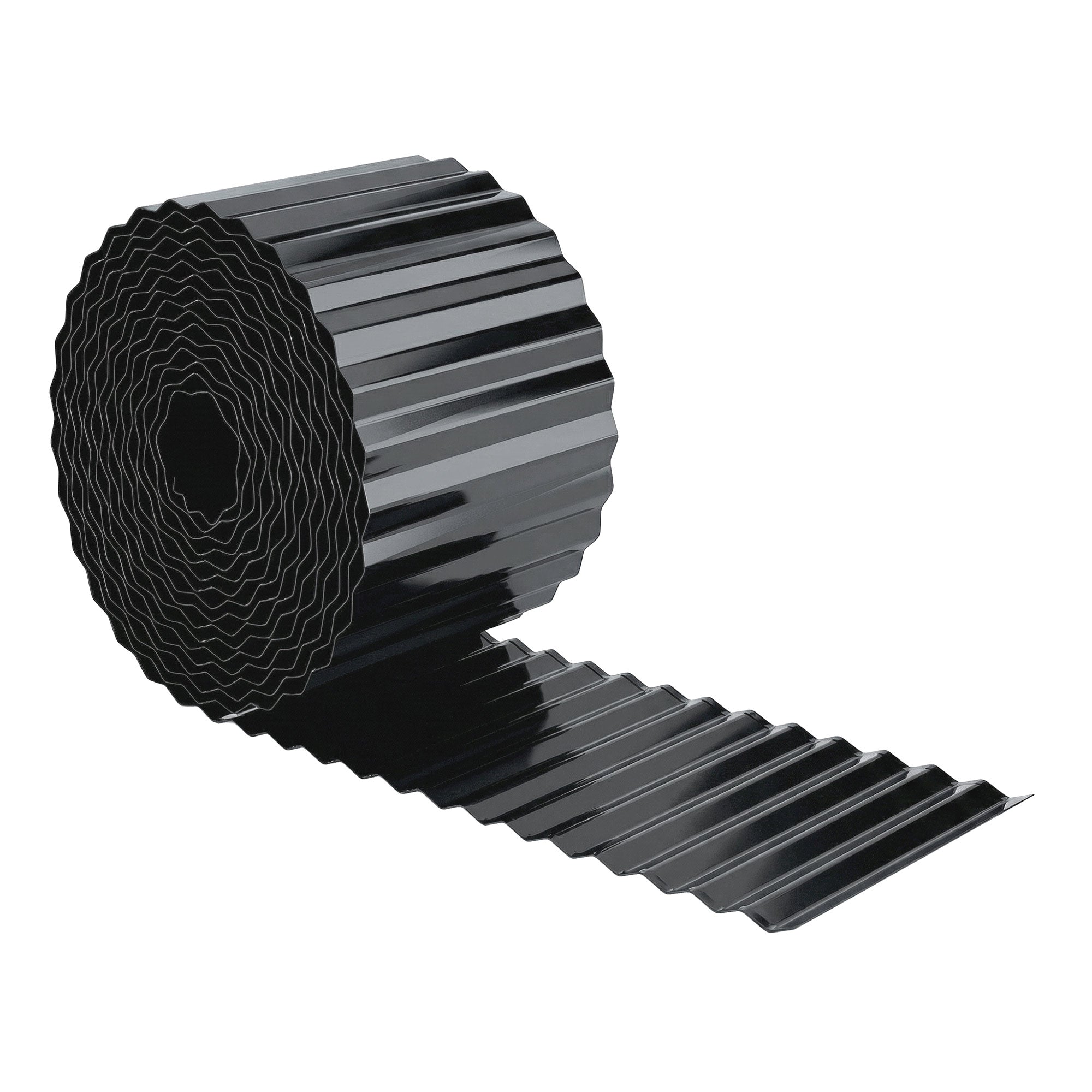 Metal Garden Edging Border, 8 in x 21.3 ft Corrugated Heavy Duty Galvanised Steel Lawn Edging, Dark Grey