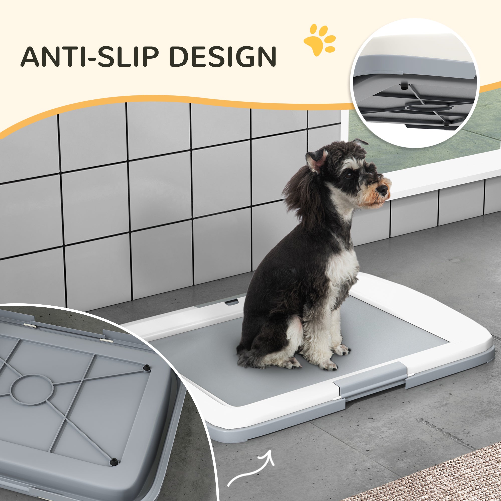 Dog Toilet Tray for Training Dogs, Dog Litter Tray for Indoor, Outdoor, 63 x 49 x 6cm