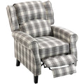 160° Reclining Armchair, with Footrest - Grey and White