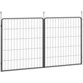 2 Piece 80cm High Dog Pen Expansion Pack with 3 Connecting Stakes - Black