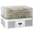 5 Tier Stainless Steel Food Dehydrator with Adjustable Temperature Control - White