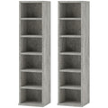 Set of Two 102-CD Storage Units with Adjustable Shelves - Cement Grey