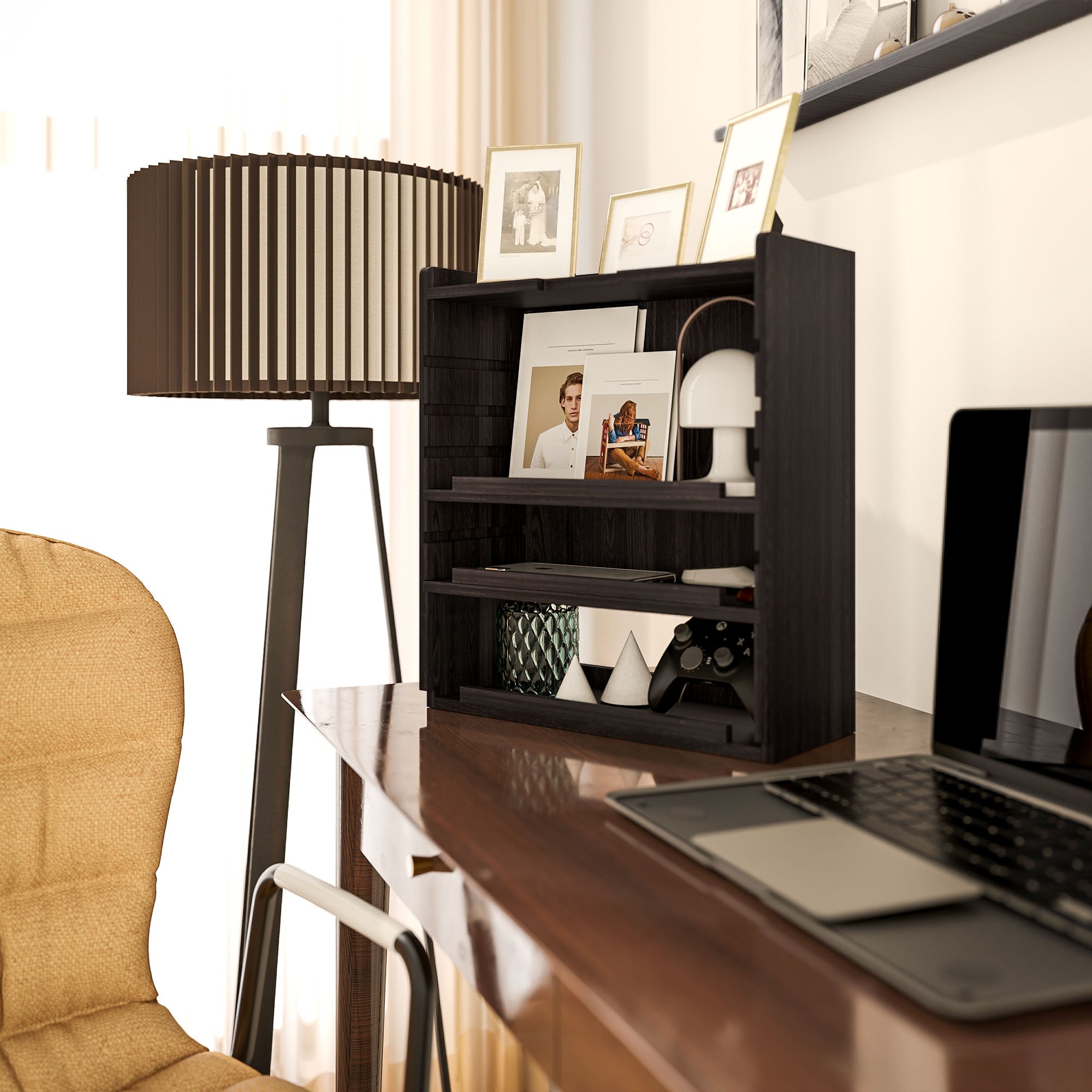 Four-Tier Desktop Organiser - Dark Brown